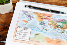 Load image into Gallery viewer, Biblia cronológica RVR60 día por día símil piel marrón