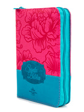 Load image into Gallery viewer, Biblia RVR60 Fucsia Azul con cierre