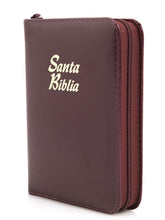 Cargar imagen en el visor de la galería, Santa Biblia RVR60 Compacta índice con Cierre acolchada vino