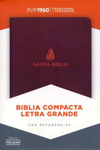 Cargar imagen en el visor de la galería, Biblia RVR60 Letra Grande Marrón Piel Fabricada