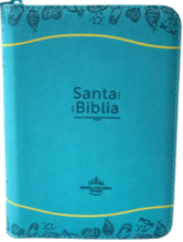 Cargar imagen en el visor de la galería, Biblia RVR60 compacta aguamarina con cierre