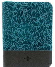 Cargar imagen en el visor de la galería, Biblia RVR60 Letra gigante Bicolor aguamarina y gris