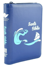 Cargar imagen en el visor de la galería, Biblia RVR60 compacta Azul con cierre