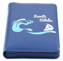 Cargar imagen en el visor de la galería, Biblia RVR60 compacta Azul con cierre