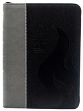 Cargar imagen en el visor de la galería, Biblia RVR60 Letra Gigante Imitación piel con cierre Negro - Gris