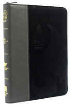 Cargar imagen en el visor de la galería, Biblia RVR60 Letra Gigante Imitación piel con cierre Negro - Gris