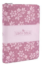 Cargar imagen en el visor de la galería, Biblia RVR60 Rosado con flores y cierre