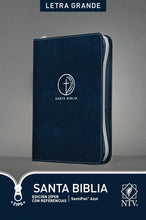 Cargar imagen en el visor de la galería, Santa Biblia NTV, Edición zíper con referencias, letra grande (SentiPiel, Azul, Letra Roja)
