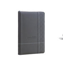 Load image into Gallery viewer, Biblia RVR60 Tamaño Manual -Gris Símil piel con índice y cierre
