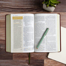 Load image into Gallery viewer, Biblia NBLA Tematica De Estudio Miguel Nuñez Cafe Simil Piel

