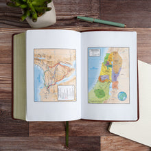 Load image into Gallery viewer, Biblia NBLA Tematica De Estudio Miguel Nuñez Cafe Simil Piel

