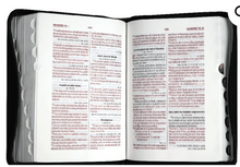 Cargar imagen en el visor de la galería, Biblia Reina Valera 1960 Gris Brújula QR en Tamaño y Letra Pequeña con cremallera
