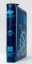 Cargar imagen en el visor de la galería, Biblia Reina Valera 1960 Azul Brújula en Tamaño y Letra Pequeña con Cremallera

