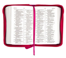 Cargar imagen en el visor de la galería, Biblia Minibolsillo Flexible Rosada con cierre
