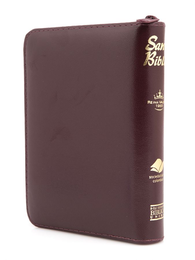 Santa Biblia RVR60 Compacta índice con Cierre acolchada vino