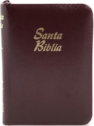 Santa biblia RVR60 compacta con cierre acolchada vino