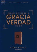 Load image into Gallery viewer, Biblia de Estudio NBLA Gracia y Verdad Imitación Piel Café
