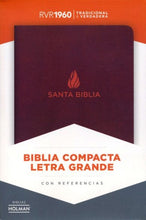 Cargar imagen en el visor de la galería, Biblia RVR60 Letra Grande Marrón Piel Fabricada
