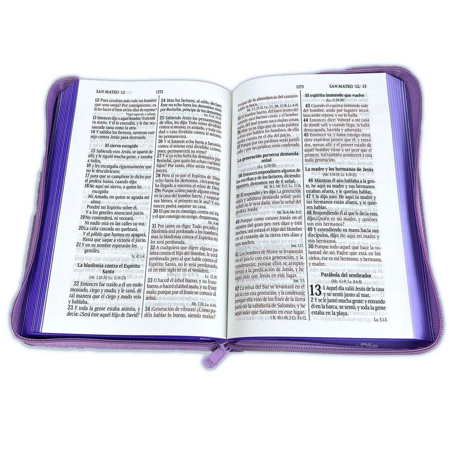 Biblia RVR60 Lila Letra grande con cierre