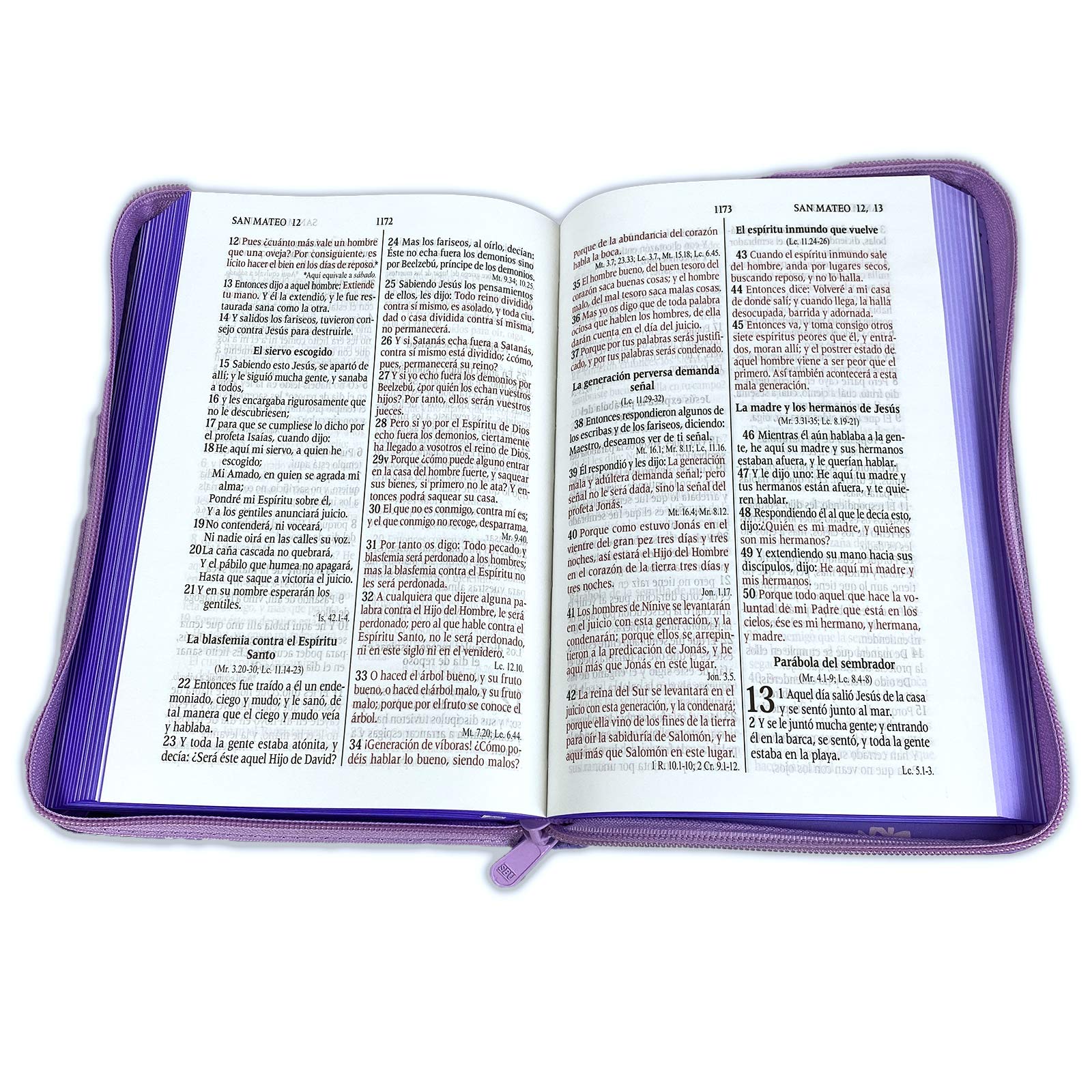 Biblia RVR60 Lila Letra grande con cierre