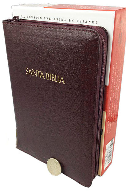 Biblia Compacta Letra Grande RVR60 vinotinto con cierre