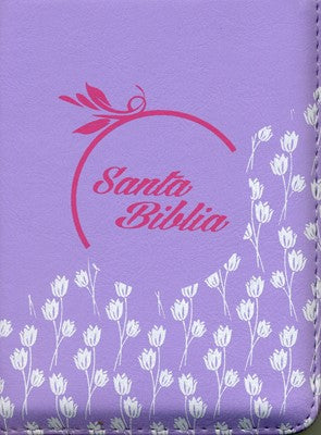 Biblia Lila Flores RVR60 con cierre | Biblias en Colombia | Sociedades Bíblicas