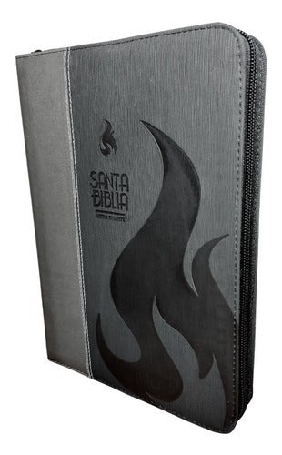 Biblia RVR60 Letra Gigante Imitación piel con cierre  Negro - Gris