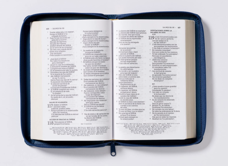 Biblia Compacta Letra Grande Azul con Cierre NBLA