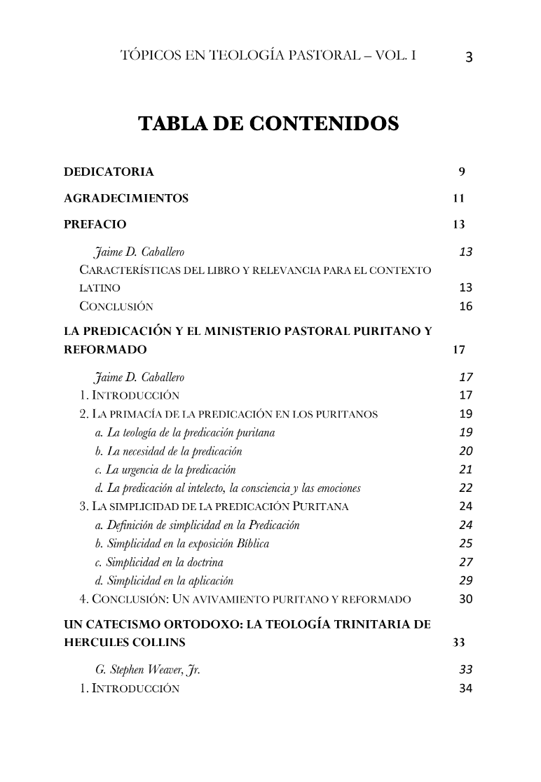 Tópicos en Teología Pastoral Vol 1 - Puritana y Reformada