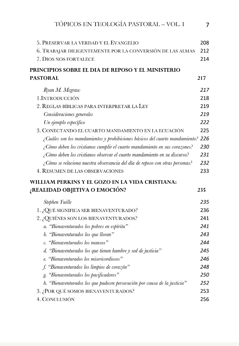 Tópicos en Teología Pastoral Vol 1 - Puritana y Reformada