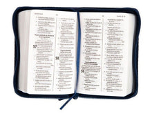 Cargar imagen en el visor de la galería, Biblia Minibolsillo Flexible Azul con cierre
