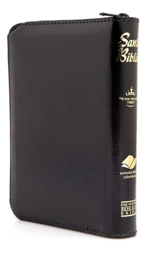 Santa Biblia RVR60 Compacta índice con cierre acolchada negra