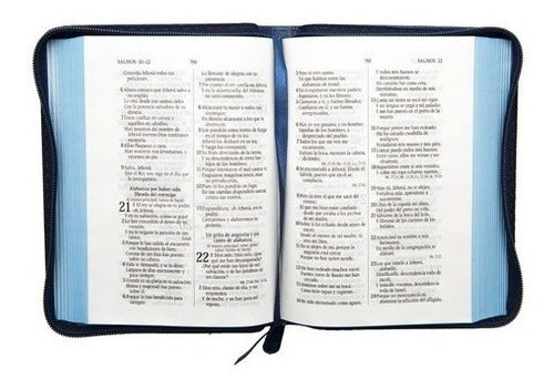 Biblia RVR60 compacta Azul con cierre