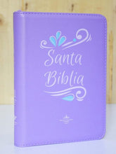 Load image into Gallery viewer, Biblia RVR60 Tamaño Manual Lila con cierre
