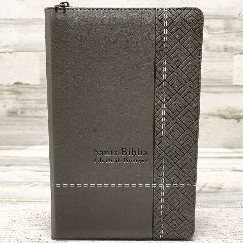 Biblia RVR60 Tamaño Manual -Gris Símil piel con índice y cierre