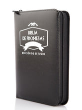 Cargar imagen en el visor de la galería, Biblia de promesas RVR60 negra con cierre
