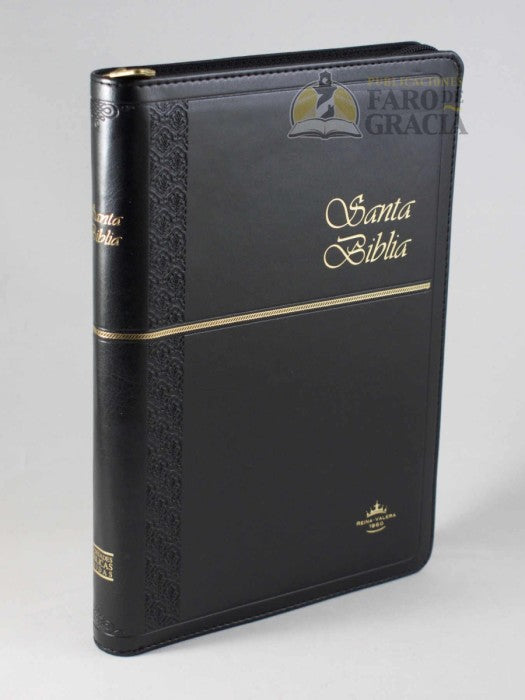 Biblia RVR60 Semifina negro con cierre