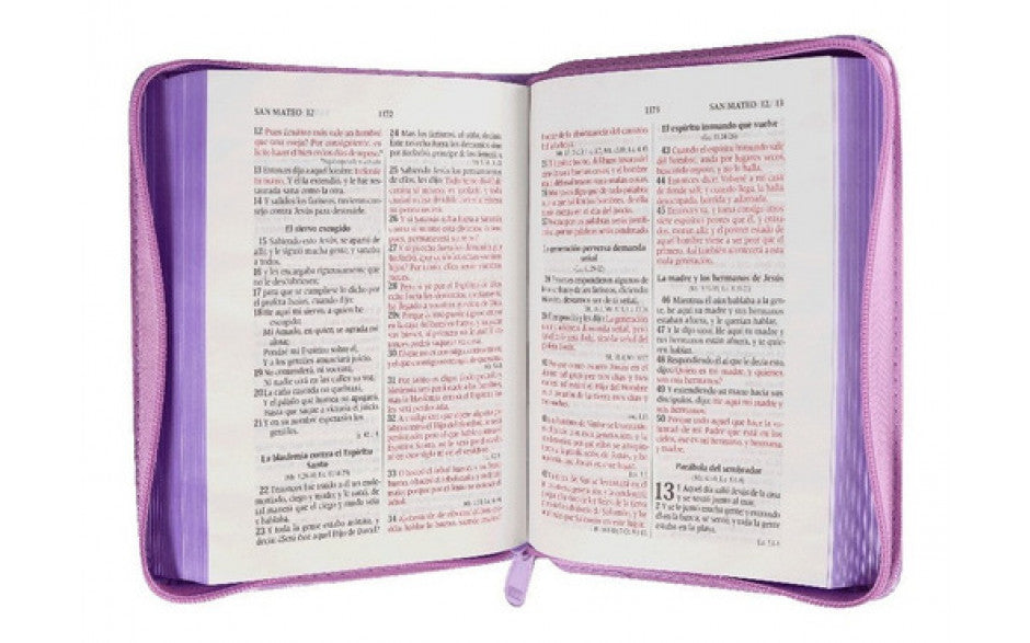 Biblia Flores Violeta RVR60 con cierre