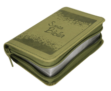 Load image into Gallery viewer, Biblia Minibolsillo Flexible Verde con cierre RVR60
