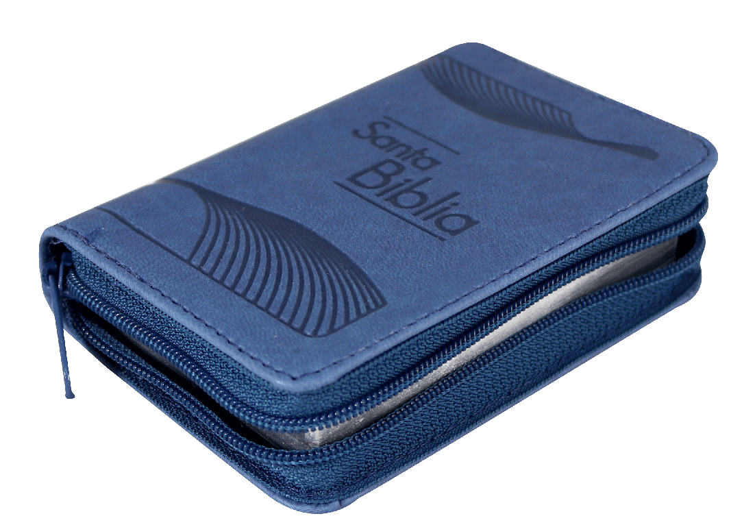 Biblia Minibolsillo Flexible Azul con cierre